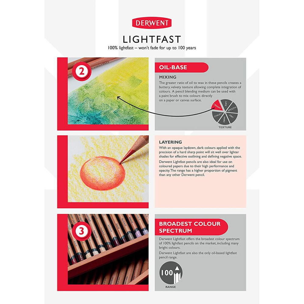 Matite colorate ad olio Lightfast - sfuse - DERWENT - DESTHORE