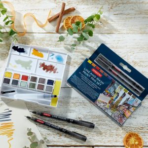 Set Acquerelli “Line & Wash” per Urban Sketching 12 mezzi godet – DERWENT - 4