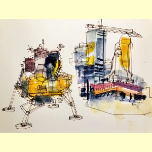 Set Acquerelli “Line & Wash” per Urban Sketching 12 mezzi godet – DERWENT - 6