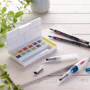 Set Acquerelli “Line & Wash” per Urban Sketching 12 mezzi godet – DERWENT - 7