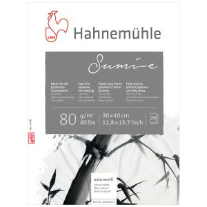 Blocco carta per calligrafia “Sumi-e” 80 g/m²  HAHNEMÜHLE – 30 x 40 cm