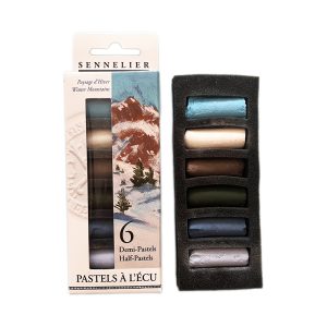 foto di Set da 6 mezzi Pastelli morbidi “à l'écu” - Paesaggio Invernale - SENNELIER