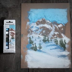 Set da 6 mezzi Pastelli morbidi “à l’écu” – Paesaggio Invernale – SENNELIER - 1