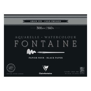 Blocco per acquerello “Fontaine” Carta Nera 100% Cotone – CLAIREFONTAINE