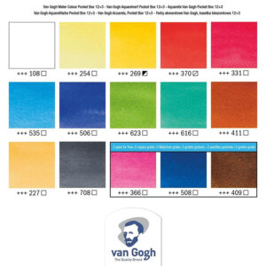 Set Acquerelli Van Gogh – 12 ½ godet +3 in omaggio – confezione in plastica – VAN GOGH - 2