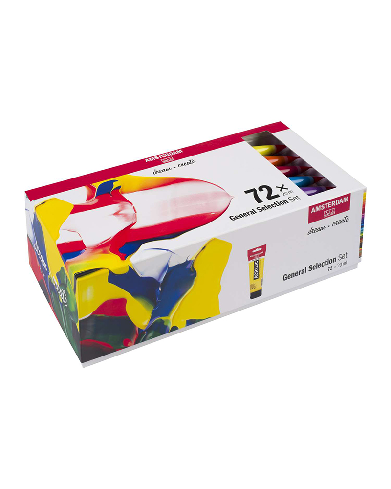 Set Colori Acrilici Talens – Serie Standard di Amsterdam – 72 tubetti da 20 ml - 1