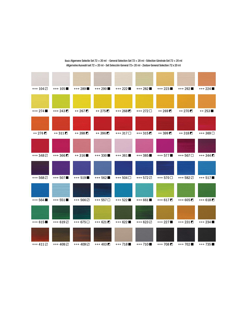 Set Colori Acrilici Talens – Serie Standard di Amsterdam – 72 tubetti da 20 ml - 4