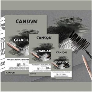 Blocco Carta Canson Graduate – Tecniche Miste – Colore Naturale e Grigio - 4