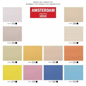 Set Colori Acrilici Amsterdam – 12 Tubi da 20 ml in Tonalità Pastello - 2