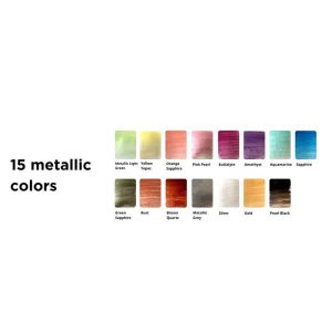 Viviva Metallic Watercolors – Set di 15 Colori Metallizzati Su Tavolozza di Sughero - 2