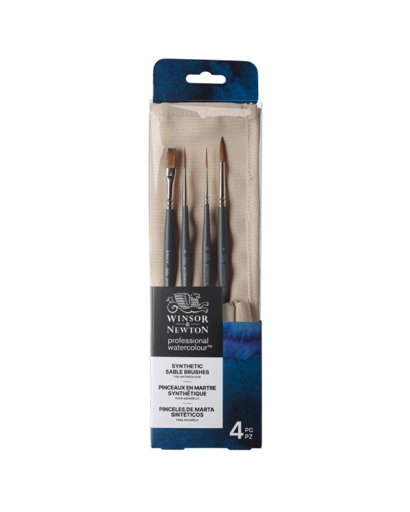 Set Pennelli Winsor & Newton – Confezione da 4 Pennelli Sintetici Professionali per Acquerello - 2