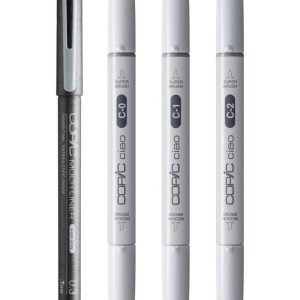 Set Pennarelli Copic – Light Cool Grey con Copic Multiliner - 2