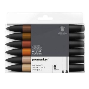 Set 6 Pennarelli Promarker Winsor & Newton Colori, Toni Carne 2 - 1