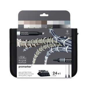Set 24 Pennarelli ProMarker Winsor & Newton – Toni di Grigio - 2