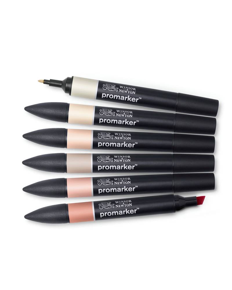 foto di Set 6 Pennarelli Promarker Winsor & Newton Colori, Toni Carne 1