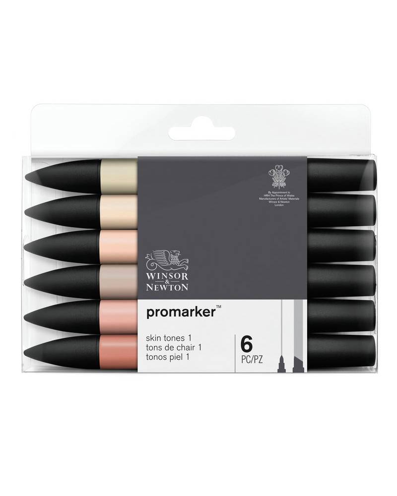 Set 6 Pennarelli Promarker Winsor & Newton Colori, Toni Carne 1 - 1