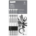 Set Pennarelli FineLiner Winsor & Newton - 5 Pennarelli Graduati NERI