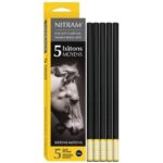 Scatola 5 carboncini tondi morbidi Nitram 8 mm