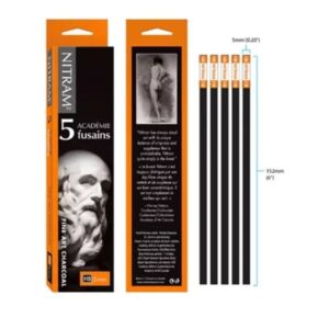 Scatola 5 Carboncini Medi HB Nitram 5 mm - 2