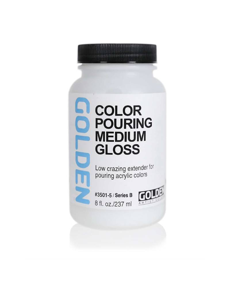 FOTO DI Golden Color Pouring Medium Brillante, Medium Acrilico per Colate Lucide