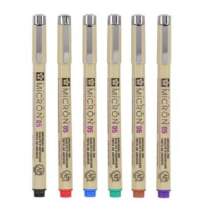 Set di 6 pennarelli Pigma Micron 05 Sakura – Colori base - 2