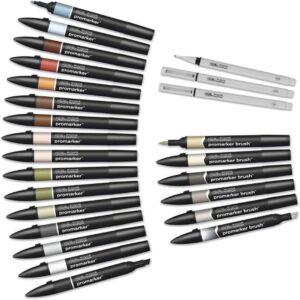 Winsor & Newton Promarker & Fineliner – Set di Pennarelli per Interior Design, Astuccio da 26 pezzi - 3