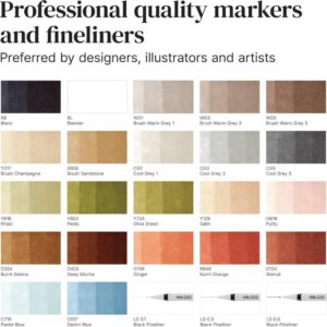 Winsor & Newton Promarker & Fineliner – Set di Pennarelli per Interior Design, Astuccio da 26 pezzi - 2