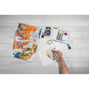 Blocco di carta Clairefontaine Aquapad spiralato – carta per acquerello in cellulosa grana fine 300 g/m² - 5