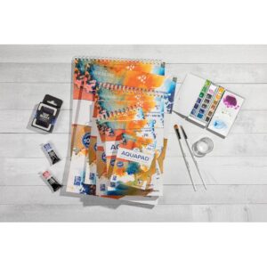 Blocco di carta Clairefontaine Aquapad spiralato – carta per acquerello in cellulosa grana fine 300 g/m² - 6