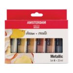Set Colori Acrilici Amsterdam – 6 Tubi da 20 ml Metallici