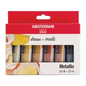 Set Colori Acrilici Amsterdam – 6 Tubi da 20 ml Metallici - 1