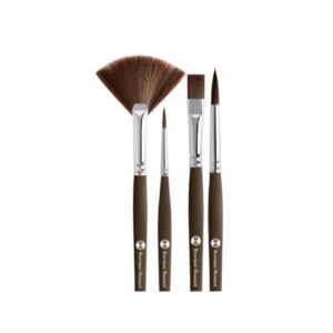 Borciani e Bonazzi Pennelli Professionali – Set 4 Pennelli per Arti Grafiche e Calligrafia