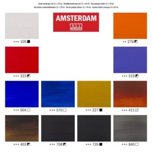 Set Colori Acrilici Amsterdam – 12 Tubi da 20 ml Paesaggi Urbani - 1