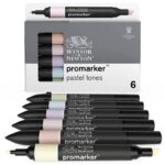 Set 6 Pennarelli Promarker Winsor & Newton Tonalità Pastello