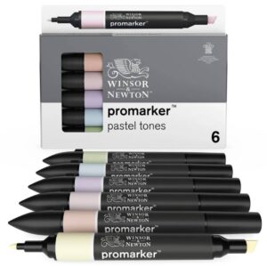 Set 6 Pennarelli Promarker Winsor & Newton Tonalità Pastello