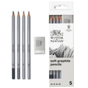 Matite in Grafite Winsor & Newton – 4 Matite + Gomma - 1
