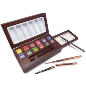 Foto_Di_Cofanetto_in_legno_con_12_½_godets_+_Pennello_e_Matita_Sennelier_C
