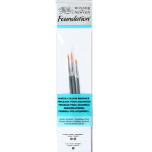 Set 3 Pennelli Tondi Winsor & Newton Foundation per Acquerello